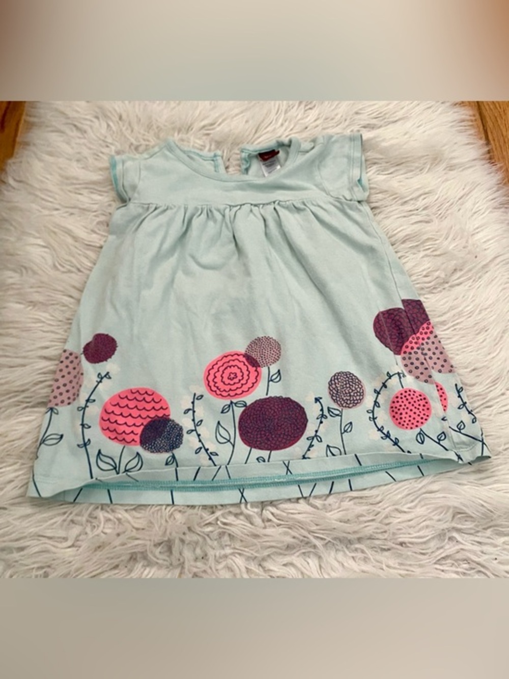 Tea Collection Blue Pink Floral Dress Size 12-18 Months